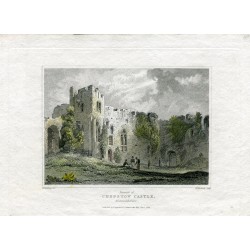 Gales. «Interior of Chepstow Castle» Monmouthshire. Grabado sobre obra de C.V. Fielding por W. Woolnoth