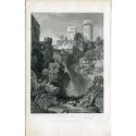 Italy. "Castle of Nepi" Engraving by James B. Allen drawn by JD Harding in 1831