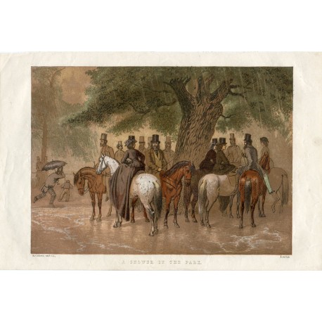 «A shower in the park» Litografía por Kronhem