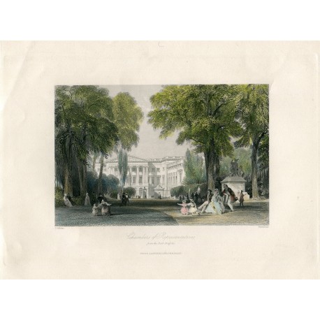 «Chambers of Representatives» from the Park Brussels grabado por Bradshaw