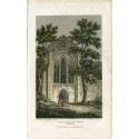 Valle Crusis Abbey . Denbighshire grabado por J. Storer sobre un dibujo de E.Pratt en 1810