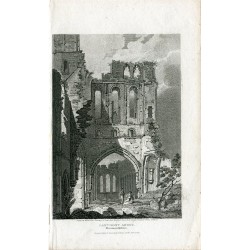 «Lanthony Abbey' Monmouthshir grabado por R.Roffe sobre dibujo de J.C. Smith en 1807