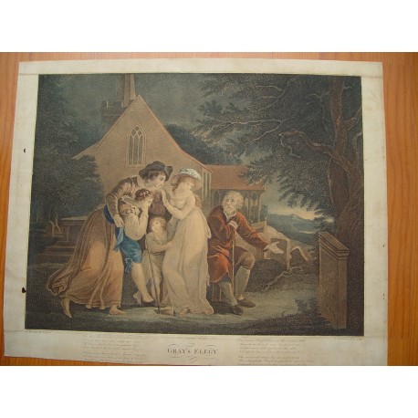 «Gray' s Elegy' grabado sobre obra de H. Hamilton, grabador F. Bartolozzi