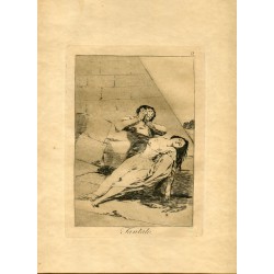 FRANCISCO DE GOYA «Tántalo» Grabado original nº 9 de los Caprichos. Calcografía Nacional.