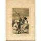Goya etching. Lads Making Ready (Muchachos al Avío). Plate 11 from The Caprices etching series, 1937 edition.