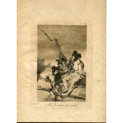 FRANCISCO DE GOYA «Muchachos al avío» Grabado original nº 11 de los Caprichos.  Calcografía Nacional.