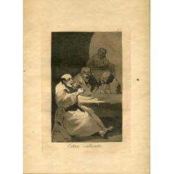 FRANCISCO DE GOYA «Están calientes» Grabado original nº 13 de los Caprichos.  Calcografía Nacional.