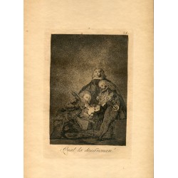 FRANCISCO DE GOYA «Que la descañonan» Grabado original nº 21 de los Caprichos. Calcografía Nacional.