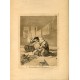 Goya etching. If he broke the pot (Si quebró el cantaro). Plate 25 from The Caprices etching series, 1937 edition.