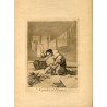 Goya etching. If he broke the pot (Si quebró el cantaro). Plate 25 from The Caprices etching series, 1937 edition.